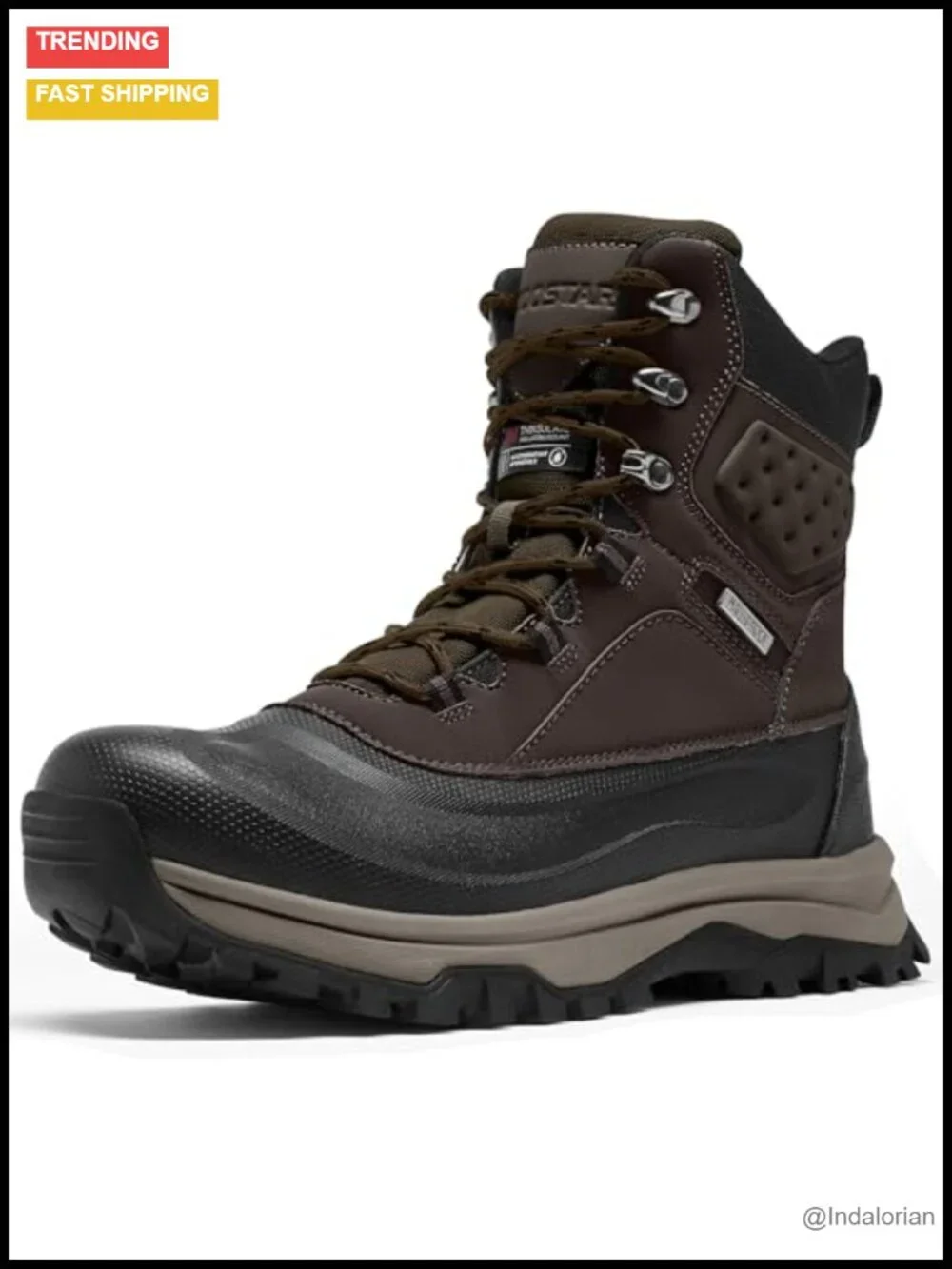 Men's Insulated Waterproof Snow Boots with Thinsulate Lace-Up